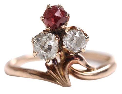 Antique Garnet and Diamond Ring