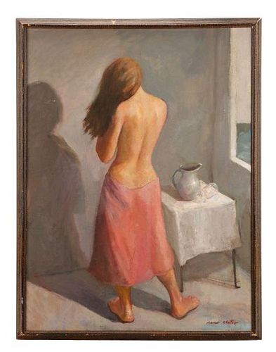 Marc Chatov, "A Glass of Water", Oil on Canvas