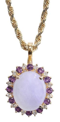 Lavender Jade Necklace, Earrings