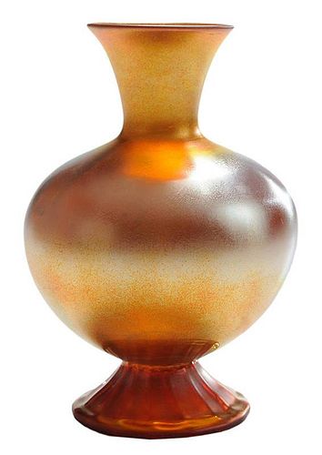 Durand Iridescent-Gold Glass Vase