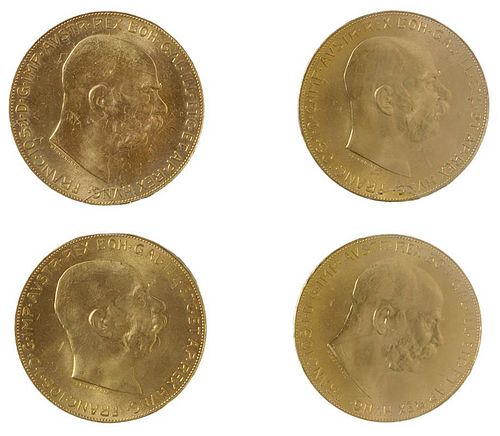 Ten Austria 100-Corona Gold Coins