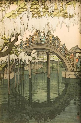 Hiroshi Yoshida, (1876-1950), Kameido Bridge from the series Twelve Scenes of Tokyo