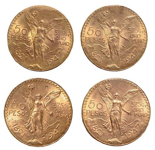 Ten Mexican 50-Peso Gold Coins