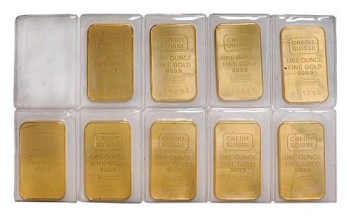 Nine Credit Suisse One-Ounce Gold