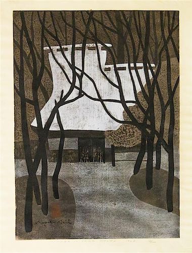 Kiyoshi Saito, (1907-1997), Winter in Saga Kyoto