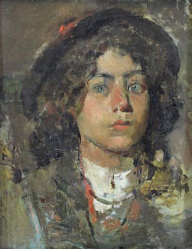 ESPOSITO, Gaetano. Oil on Canvas. Portrait of a