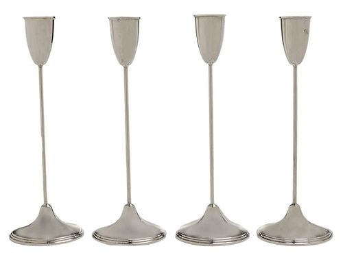 Four Weighted Sterling Candlesticks
