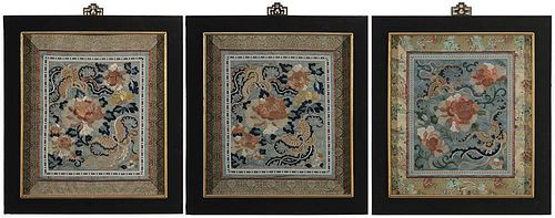 Three Chinese Silk Embroideries