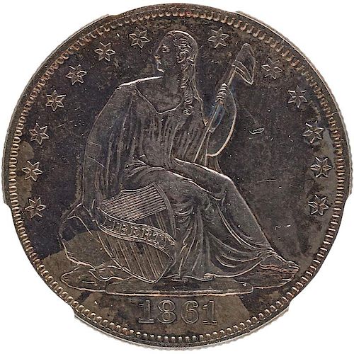 U.S. 1861 SEATED LIBERTY 50C COIN
