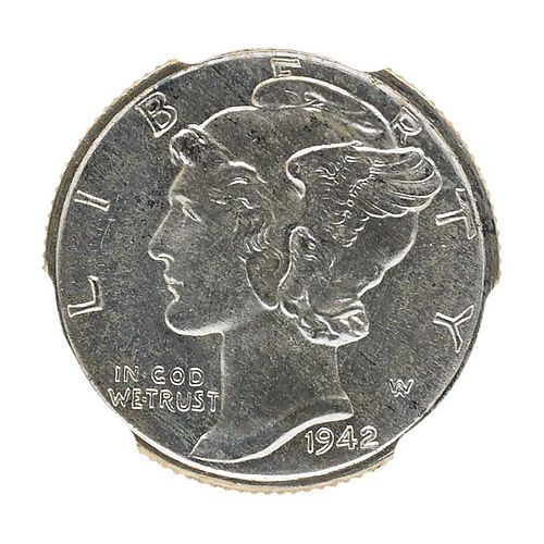 U.S. 1942-S MERCURY 10C MINT ERROR COIN