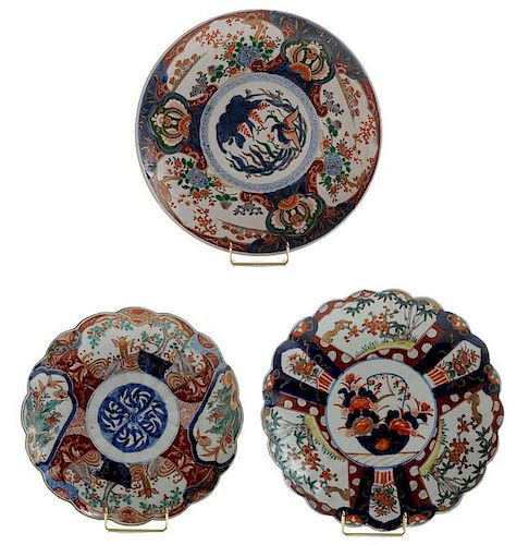 Three Large Porcelain Imari Dishes