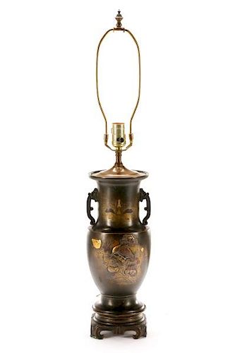 Japanese Meiji Style Bronze Table Lamp