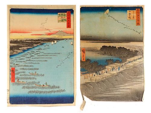 2 Japanese Woodblock Prints by Utagawa Hiroshige