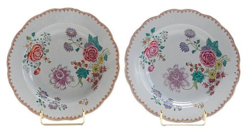 Pair Chinese Export Scalloped
