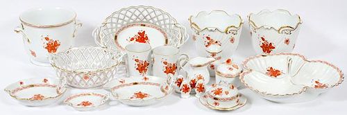 HEREND 'CHINESE BOUQUET' PORCELAIN SERVING PIECES