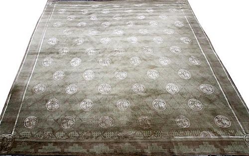 PING 'NEPALESE COLLECTION' WOOL AND SILK RUG