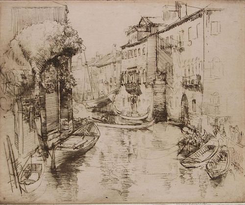 DONALD SHAW MACLAUGHLAN (1876-1938): BY THE SALUTE, VENICE; AND THE CURVED CANAL, VENICE