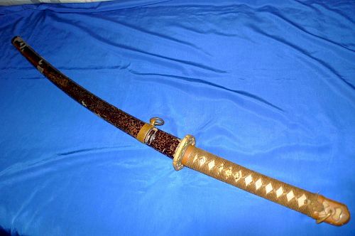 WWII Japanese Army Samurai Officer Sword singed
