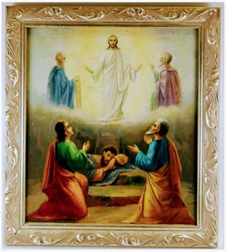 Antique Russian icon of the Transfiguration of Chr