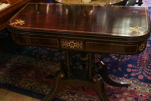 French Game Table w/ Bronze Mounted