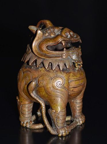 Chinese Bronze Beast Formed Incense Burner