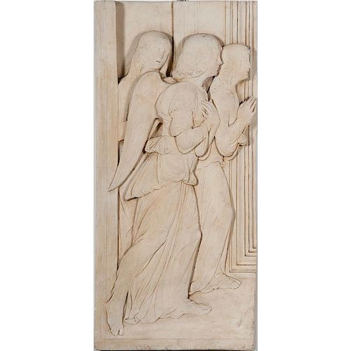 Plaster and Metal Panels with Relief Angels