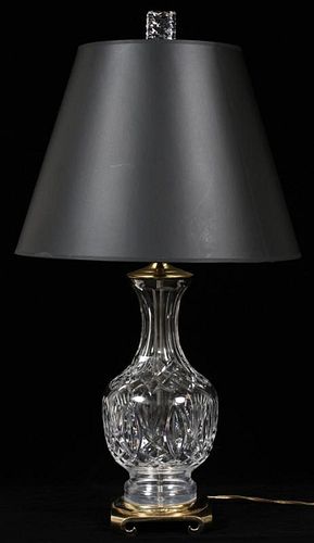 WATERFORD TABLE LAMP CUT CRYSTAL BODY AND FINIAL