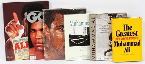 MUHAMMAD ALI HARD BOUND AND SOFT COVER BOOKS 6 PCS.