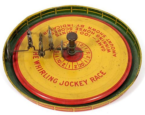 AMERICAN TIN LITHO 'THE WHIRLING JOCKEY RACE' TOY