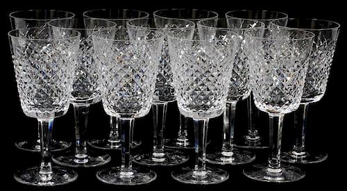 WATERFORD 'ALANA' CRYSTAL WATER GOBLETS SET OF 12