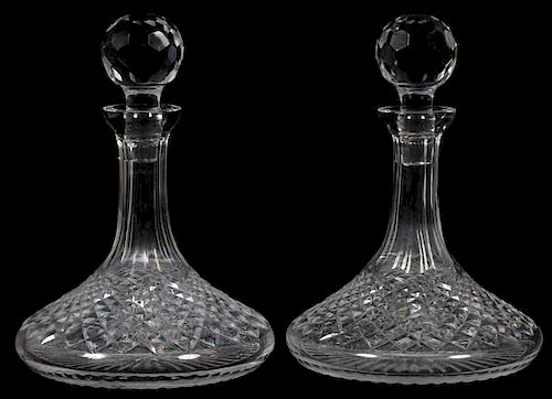 WATERFORD 'ALANA' CRYSTAL SHIP'S DECANTERS PAIR