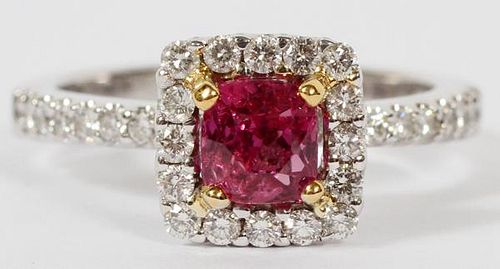 1.05CT NATURAL RUBY AND .40CT DIAMOND RING