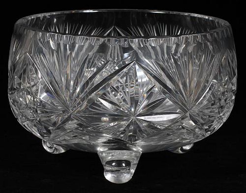 CUT CRYSTAL CENTERPIECE FOOTED BOWL