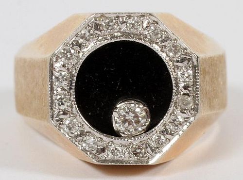 FLOATING DIAMOND AND 14KT GOLD RING