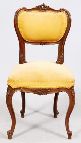LOUIS XV STYLE WALNUT SIDE CHAIRS 19TH C.
