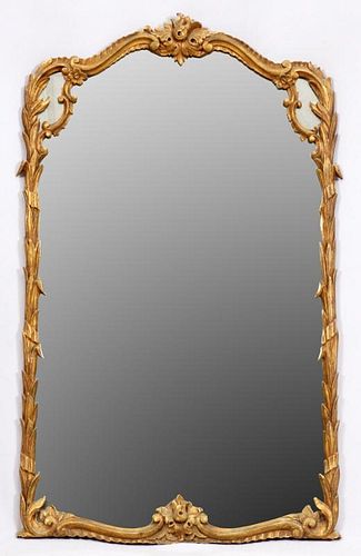 AMERICAN ROCOCO REVIVAL CARVED WOOD MIRROR C. 1930S