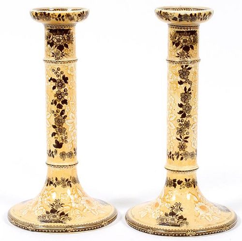 PAIR OF STAFFORDSHIRE CANDLESTICKS 19TH.C.