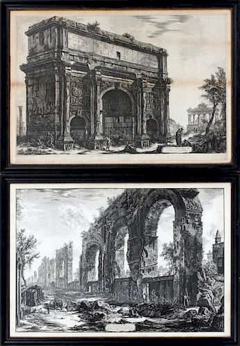TWO AFTER GIOVANNI BATTISTA PIRANESI ETCHINGS