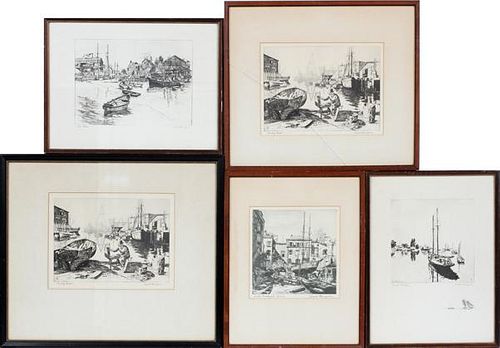 GROUP OF FIVE LIONEL BARRYMORE ETCHINGS AND PRINTS
