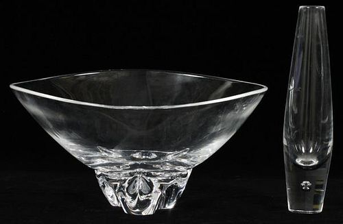 STEUBEN CLEAR CRYSTAL LOT 2 PIECES