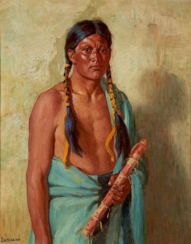 Joseph Henry Sharp | Jerry Taos with Lover's Flute