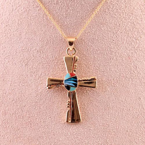 Unknown | Pendant Cross with 14 Karat Gold Chain