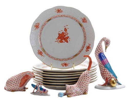 Herend Porcelain Plates with Four