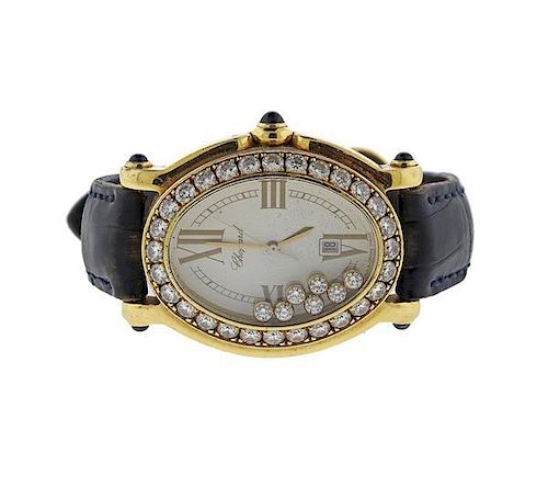 Chopard Happy Sport 18k Gold Floating Diamond Watch 2770002311