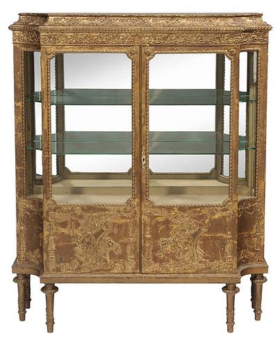 French Empire Style Gilt and Mirrored