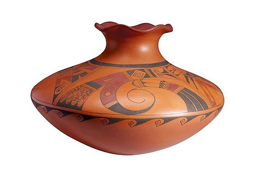 Kathleen Collateta | Hopi Polychrome Pot with Red & Black Design