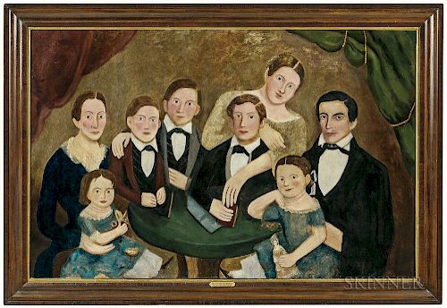 American School, 19th Century      Portrait of a Family of Eight