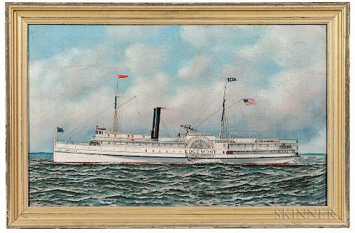 Antonio Niclolo Gasparo Jacobsen (New York/New Jersey/Denmark, 1850-1921)      Portrait of the Paddlewheel Steamer Edgemont