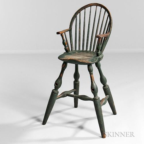 Fine Blue/green-painted Windsor High Chair