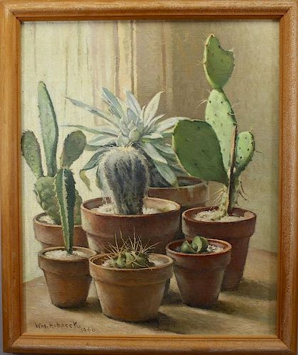 William Hubacek (1871 - 1958) "Cactus Plants"